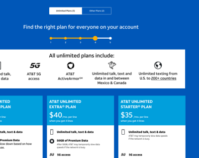 Wireless plan table redesign