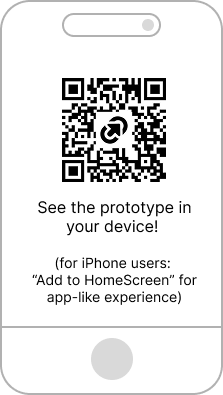 QR code to user your phone to access the prototype